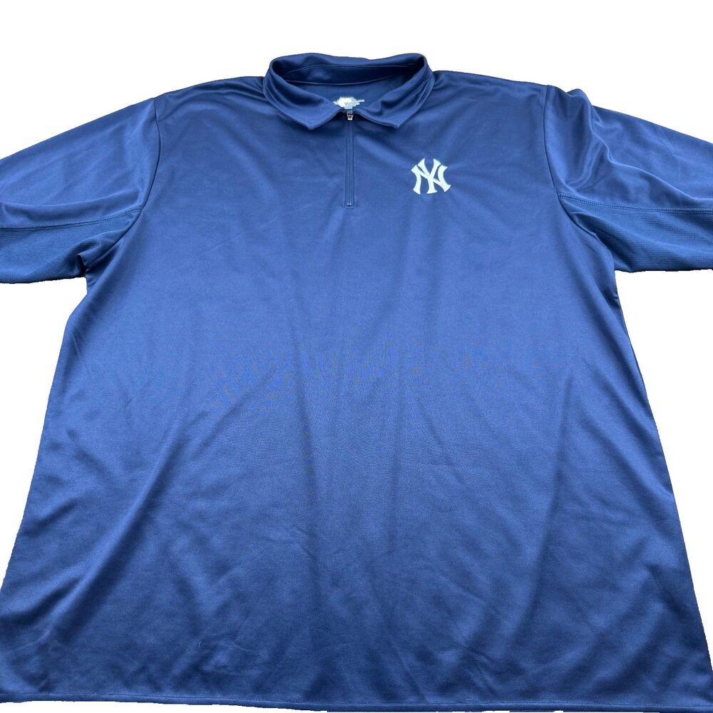 Majestic New York Yankees 1/4 Zip Performance Polo Shirt Men's XL Navy MLB Logo